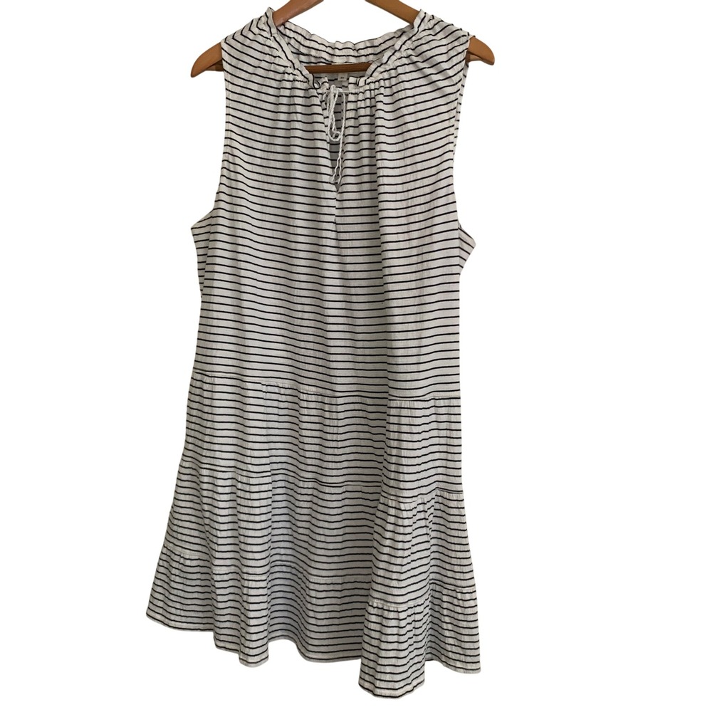 Max Studio London Striped Sleeveless Tiered Dress 2X